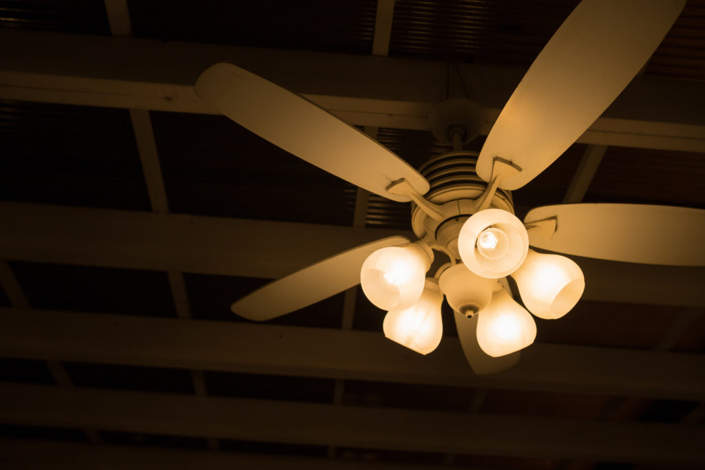 Ceiling fan with a lamp